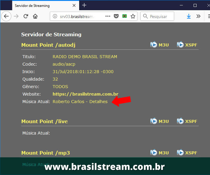 Servidor de Streaming Brasil Stream